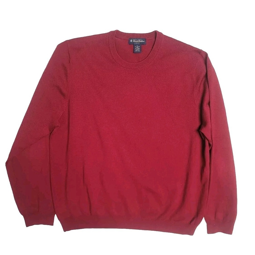 Brooks Brothers Stretch Men's Wool Blend Sweater  XL Red
